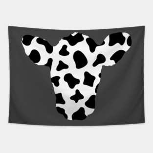 Cow Print Head Tapestry