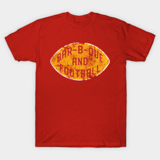 Bar-b-que and Football - Red & Gold T-Shirt