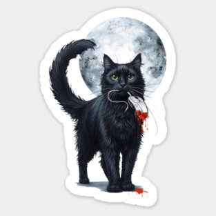 Purfect hunter in the Digital Edition, black Cat vs. Mouse, Humor, Cats, Technology, cats lovers design Sticker