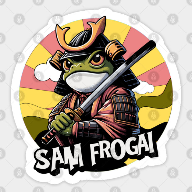 Samurai Frog Sticker by JessArty