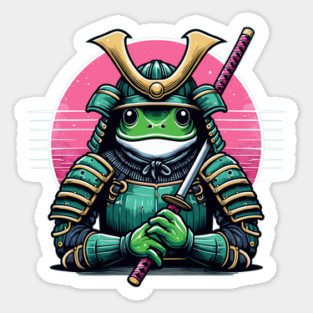 Samurai frog, japanese frog art Sticker
