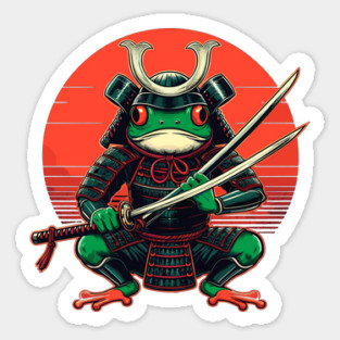 Samurai Warrior Frog Sticker