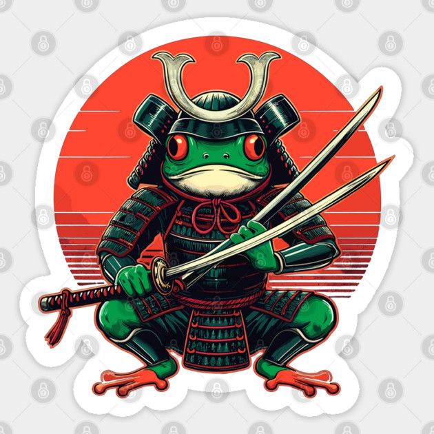 Samurai Warrior Frog Sticker by JessArty