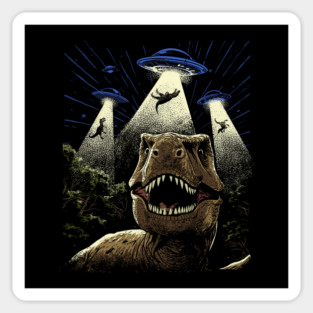 T-Rex Alien Encounter Sticker