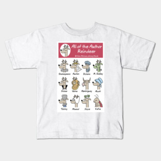 All of the Author Reindeer Kids T-Shirt