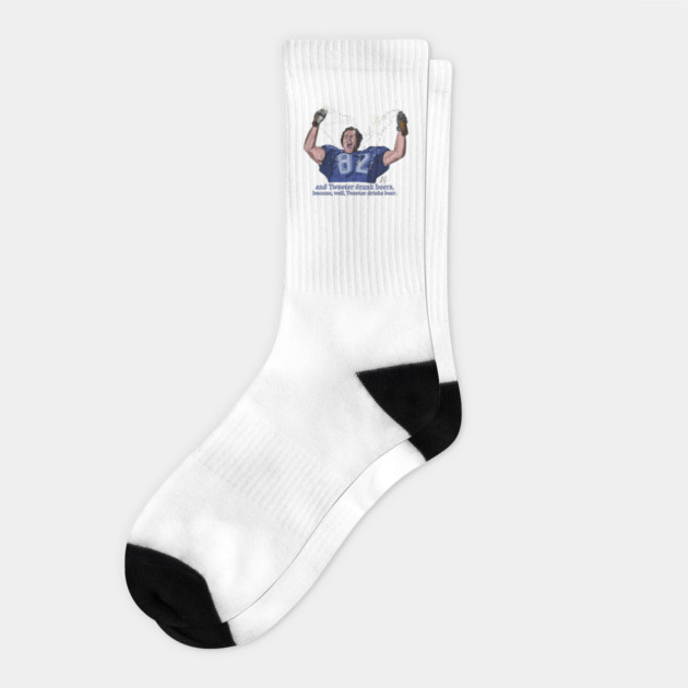 Varsity Blues: Tweeter Drank Beers Socks by 51Deesigns