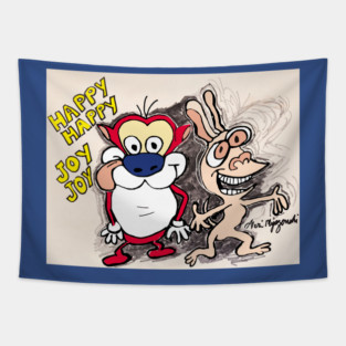 Ren and Stimpy Happy Happy Joy Joy Tapestry