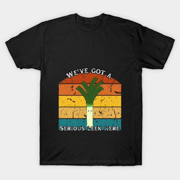 Serious Leek – Retro Edition T-Shirt by The Punny Grocer