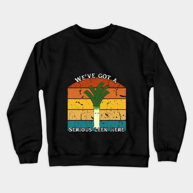 Serious Leek – Retro Edition Crewneck Sweatshirt by The Punny Grocer