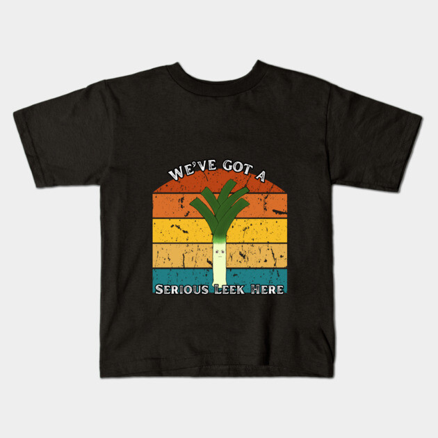 Serious Leek – Retro Edition Kids T-Shirt by The Punny Grocer