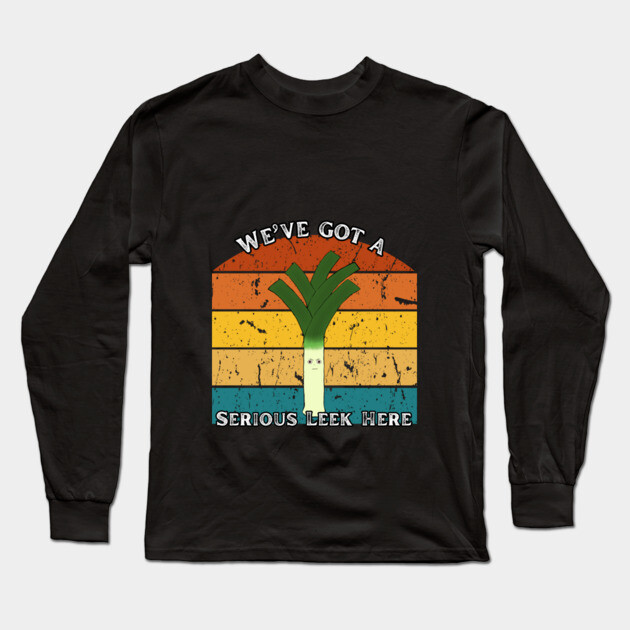 Serious Leek – Retro Edition Long Sleeve T-Shirt by The Punny Grocer