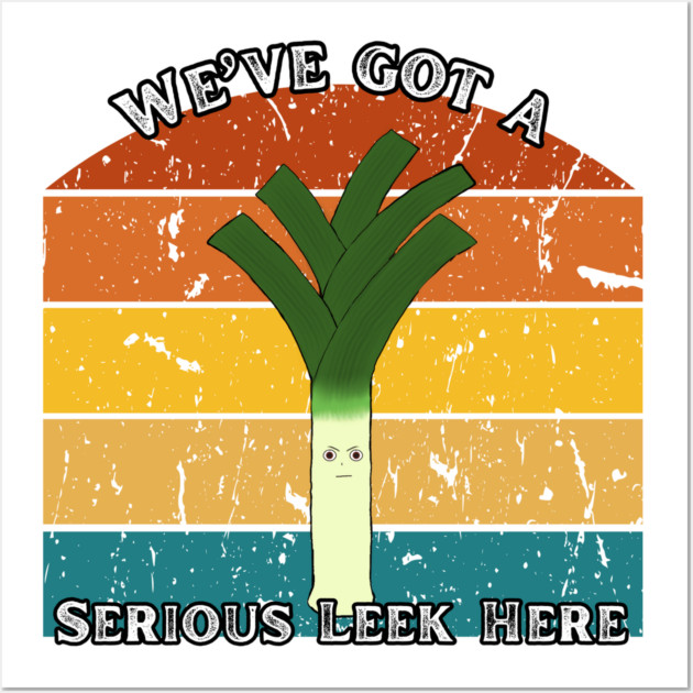 Serious Leek – Retro Edition Wall Art by The Punny Grocer
