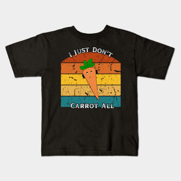 I Just Don’t Carrot All – Retro Edition Kids T-Shirt by The Punny Grocer