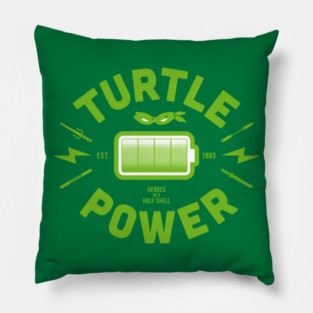 Turtle Power - ooze green Pillow