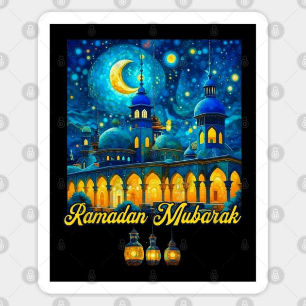 Starry Night Ramadan Mosque Sticker by HolidayBug