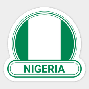 Nigeria Country Badge - Nigeria Flag Sticker