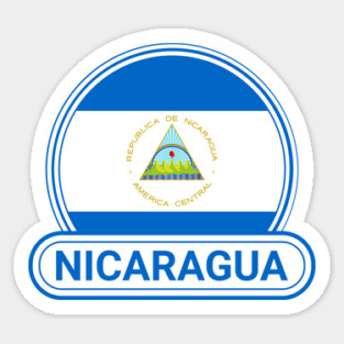 Nicaragua Country Badge - Nicaragua Flag Sticker