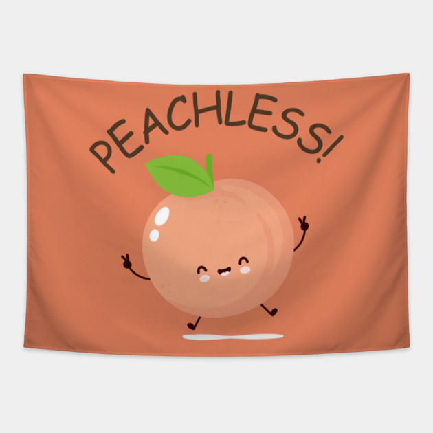 Peachless Funny Peach Tapestry by The WYLD Tribe