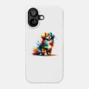 Tibetan Spaniel in Vibrant Abstract Splash Artwork Phone Case