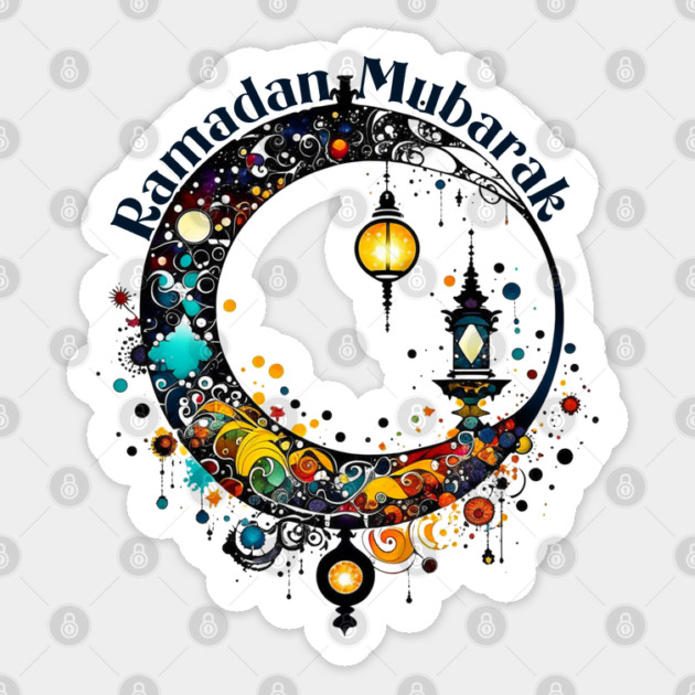 Pollock-style Ramadan Moon Sticker by HolidayBug