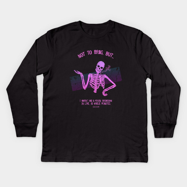 A New Record! Kids Long Sleeve T-Shirt by Tommy Devoid