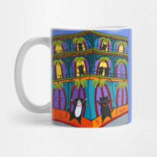 Mardi Gras Dancing Cats Mug