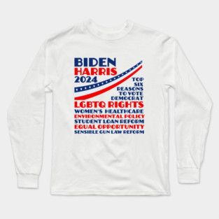 Biden Harris 2024 Election Platform Long Sleeve T-Shirt