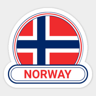 Norway Country Badge - Norway Flag Sticker