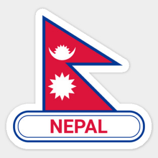 Nepal Country Badge - Nepal Flag Sticker