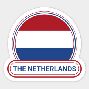The Netherlands Country Badge - The Netherlands Flag Sticker