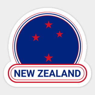 New Zealand Country Badge - New Zealand Flag Sticker