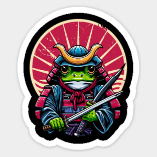 Frog Samurai Ready to Fight Evil Magnet