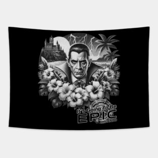 Vampire It's going to be Epic Orlando Florida New Theme Park Portal Design Tapestry