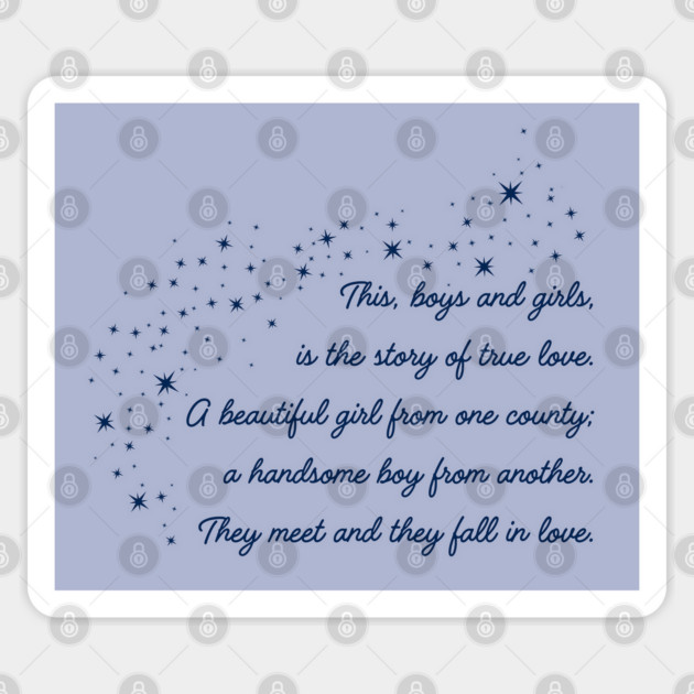 This, boys and girls, is the story of true love... Sticker by Stars Hollow Mercantile