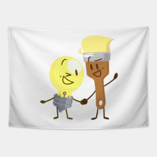 Lightbulb x Paintbrush (Inanimate Insanity) Tapestry