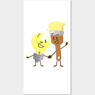 Lightbulb x Paintbrush (Inanimate Insanity) Posters and Art