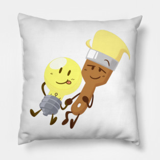 Lightbulb x Paintbrush (Inanimate Insanity) Pillow