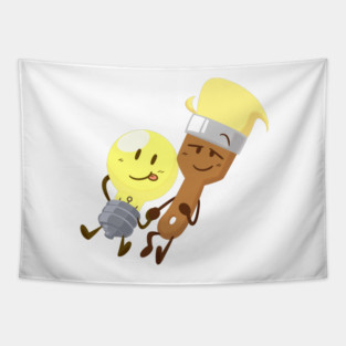 Lightbulb x Paintbrush (Inanimate Insanity) Tapestry