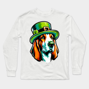 Basset Fauve de Bretagne Celebrates Saint Patrick's Day Long Sleeve T-Shirt