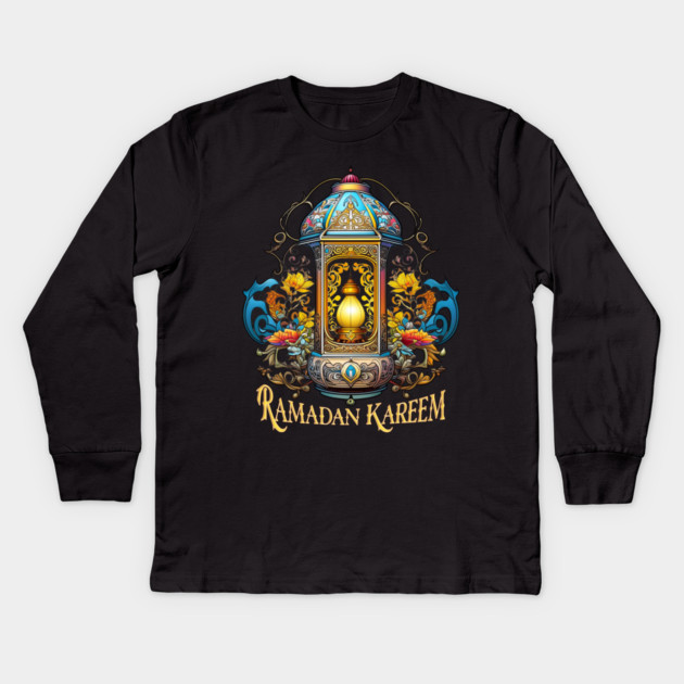 Art Deco Ramadan Fanous Lantern Kids Long Sleeve T-Shirt by HolidayBug