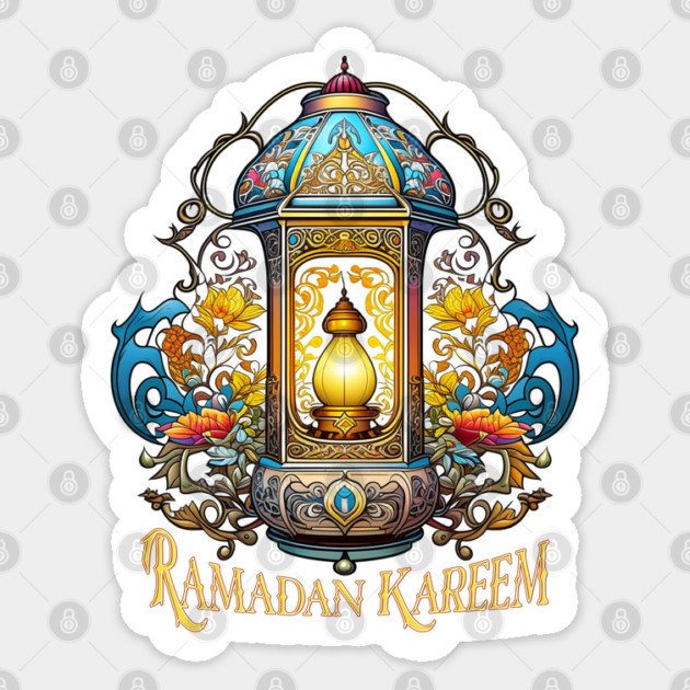 Art Deco Ramadan Fanous Lantern Sticker by HolidayBug