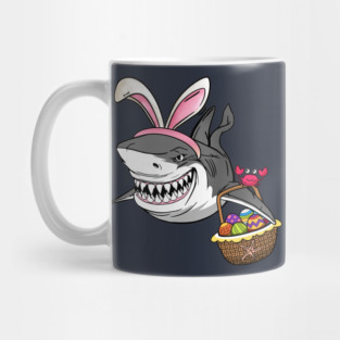 Cool Easter Shark with Easter Basket and Bunny Ears Mug