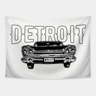Detroit Motor City Classic American Muscle Car Throwback Tapestry