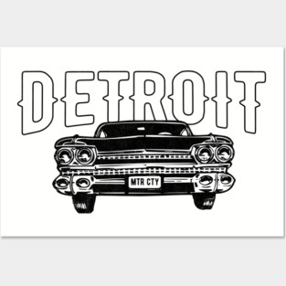 Detroit Motor City Classic American Muscle Car Throwback Posters and Art