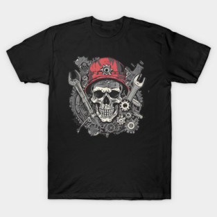 Skull steampunk monochrome T-Shirt
