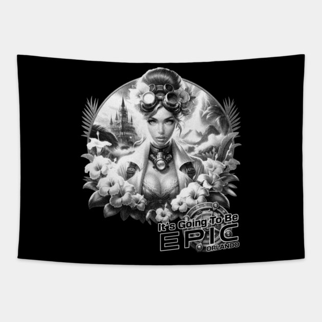 Victor(ia) Frankenstein It's going to be EPIC New Orlando Florida Theme Park Dark Side Tapestry by Joaddo