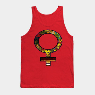 Afrocentric Brown & Gold Female Symbol Tank Top