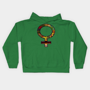Afrocentric Brown & Gold Female Symbol Kids Hoodie
