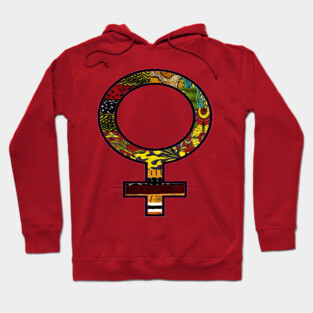 Afrocentric Brown & Gold Female Symbol Hoodie
