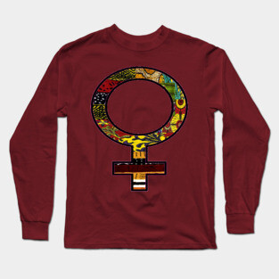 Afrocentric Brown & Gold Female Symbol Long Sleeve T-Shirt